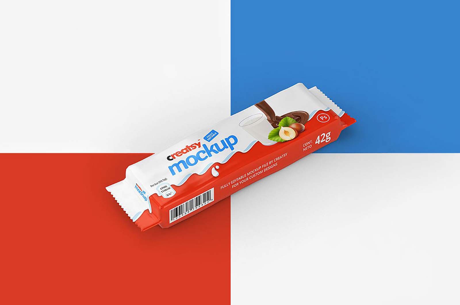 Milk Chocolate Bar Package Mockup