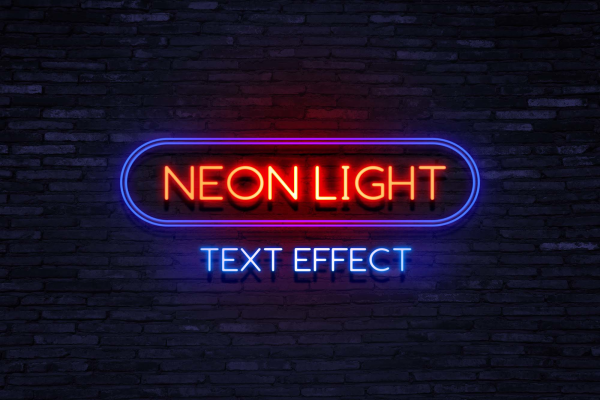New Neon Text Effect Mockup