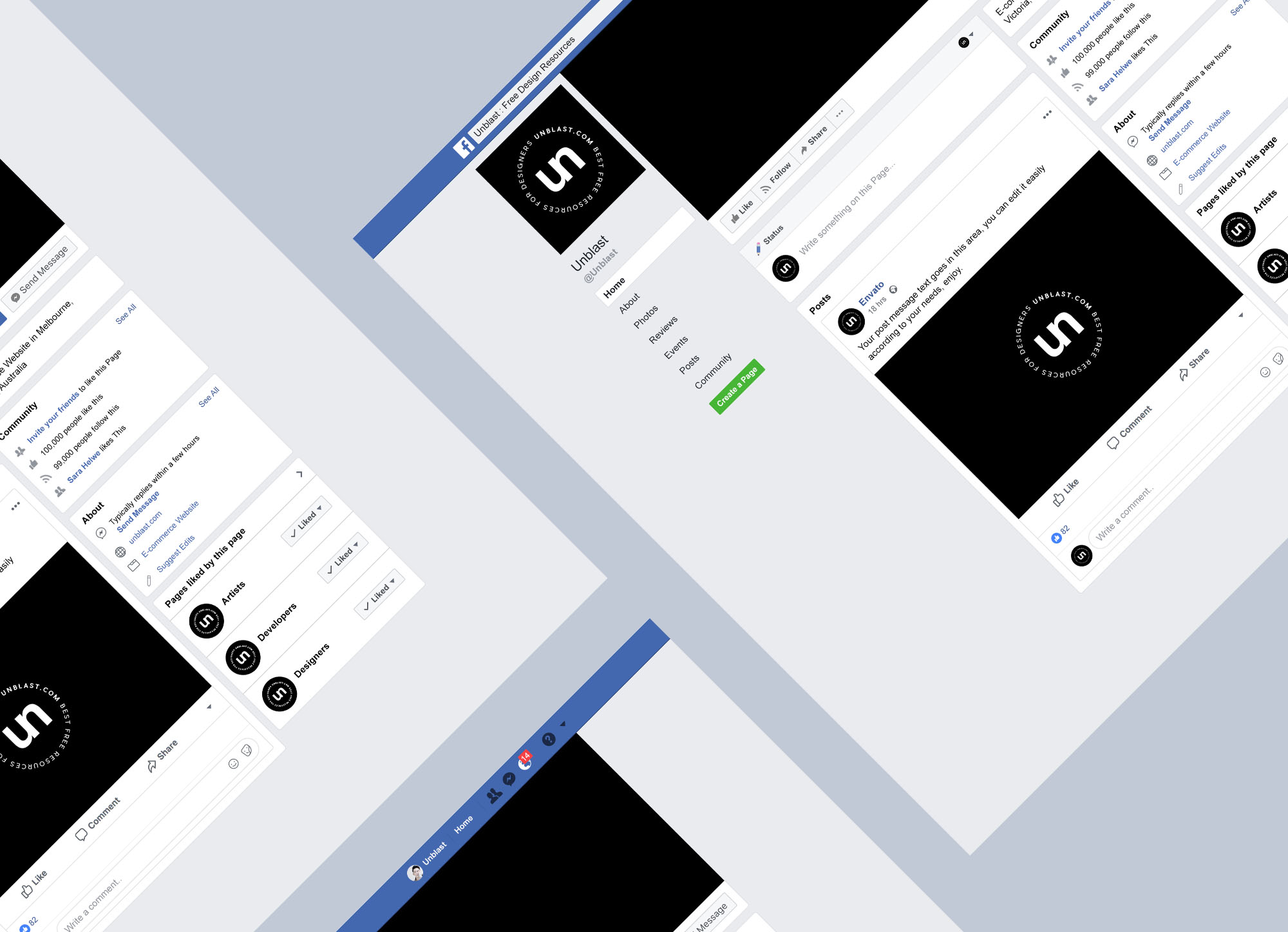 facebook page layout psd