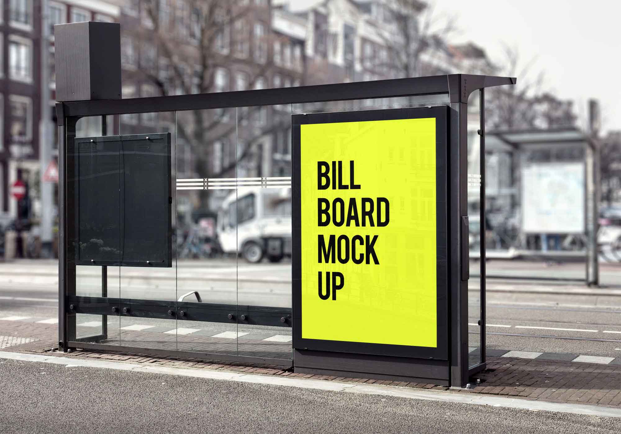 15 Bus Stop Poster Mockup Free Design