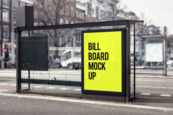 New Bus Stop Billboard Mockup