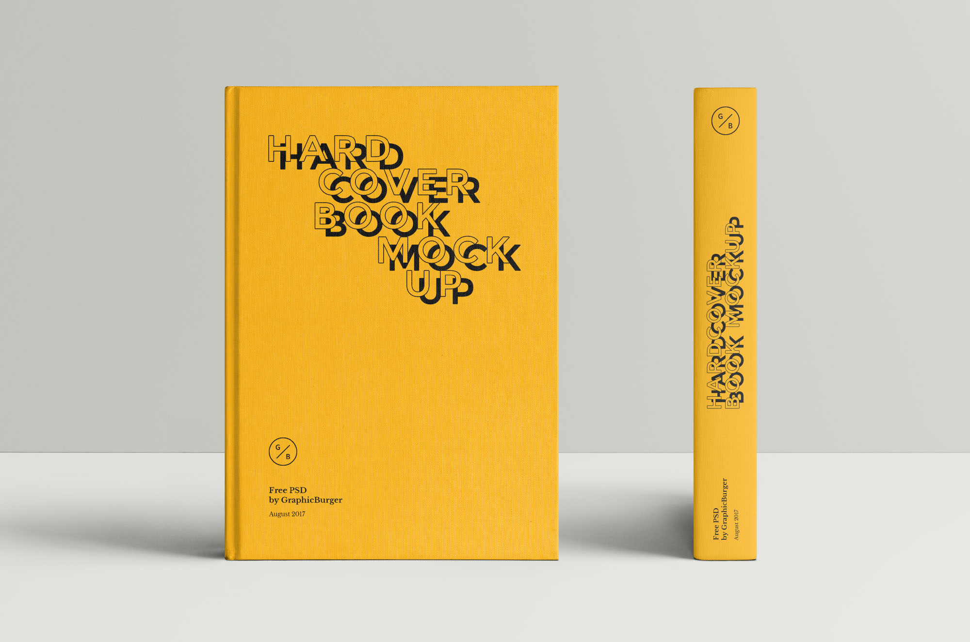 Front Hardcover Book PSD Mockup (Free) by Graphic Burger