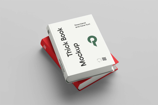 Two Hardcover Books Mockup