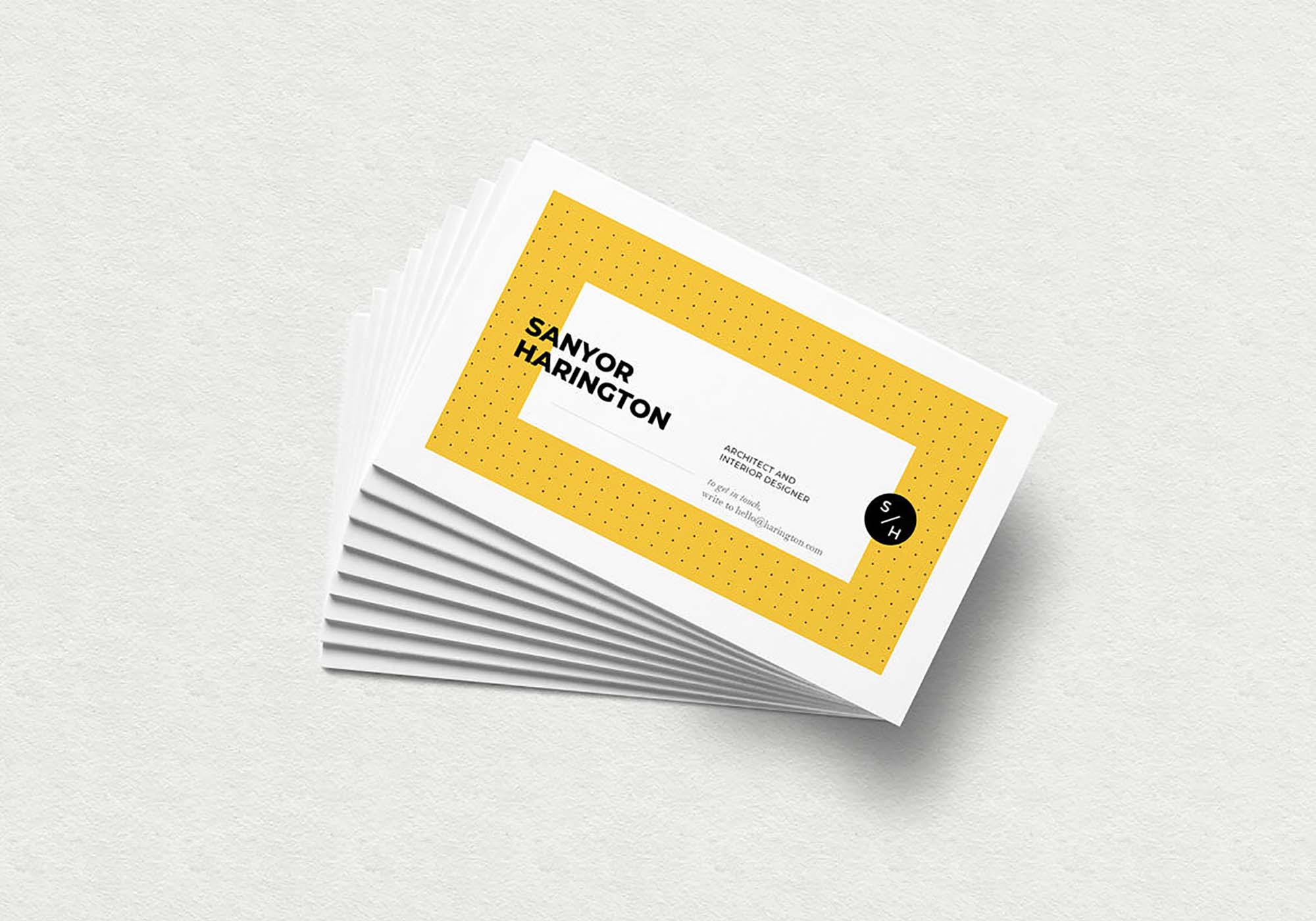 Realistic Stacked Business Card Mockup