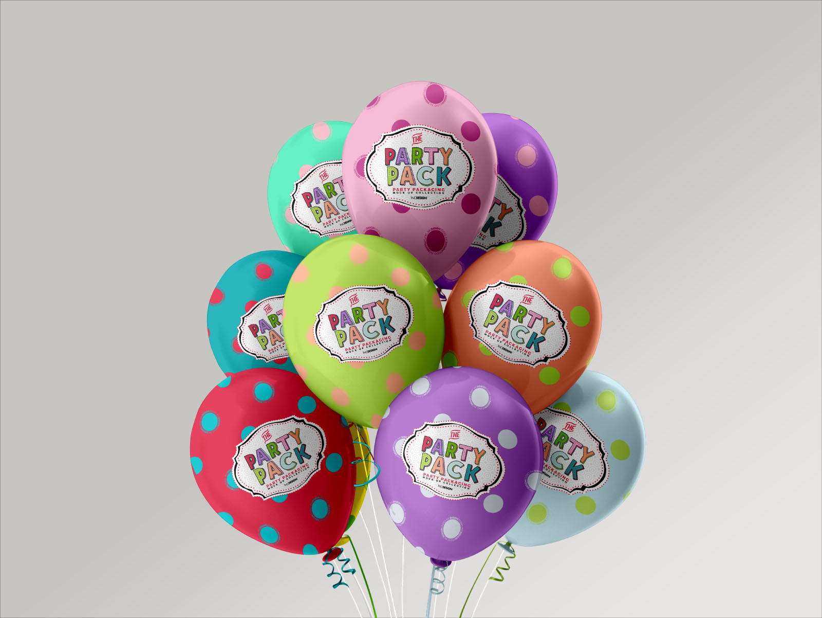 Cute Balloons Mockup