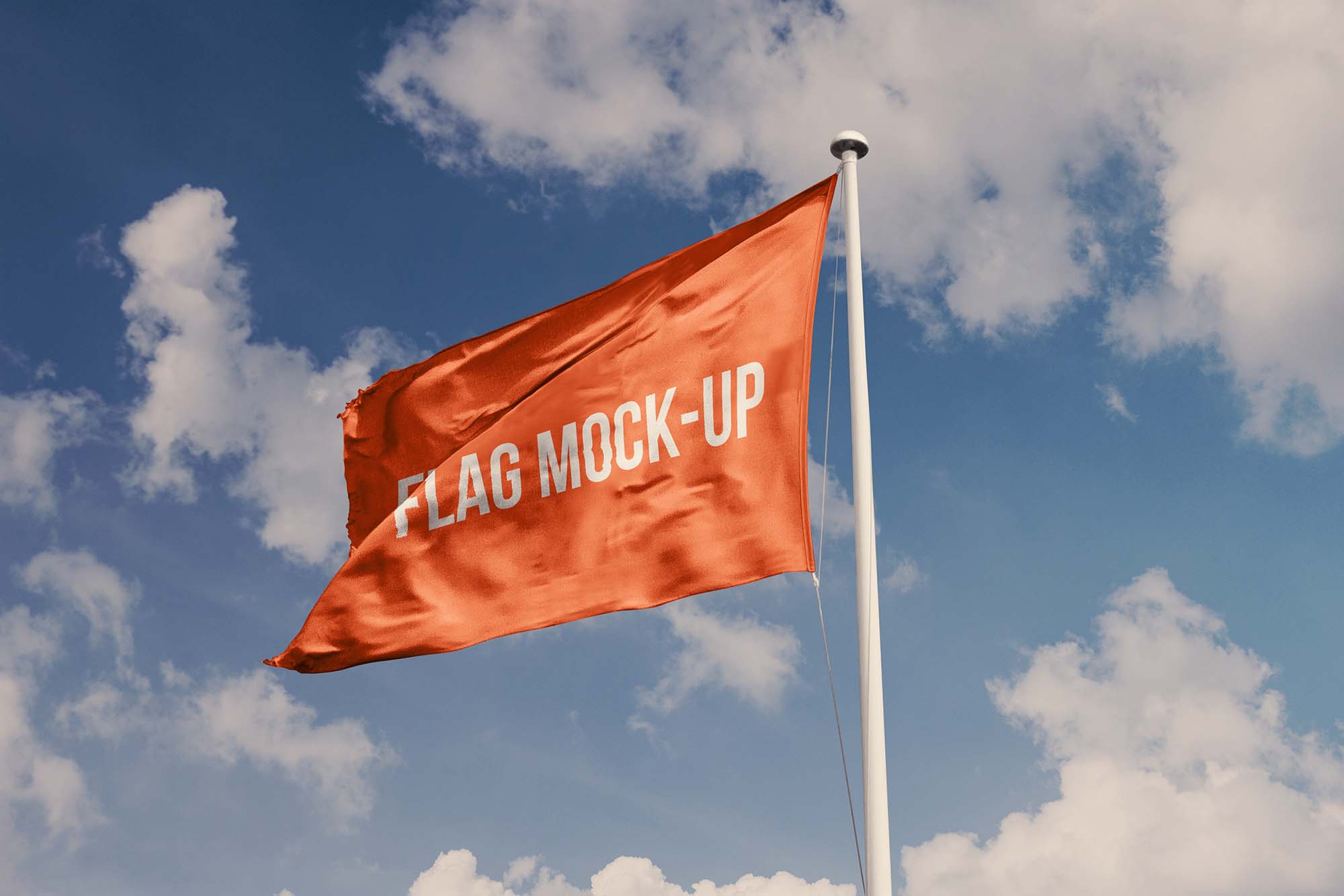 Download Realistic Flag PSD Mockup (Free) by Mr Mockup