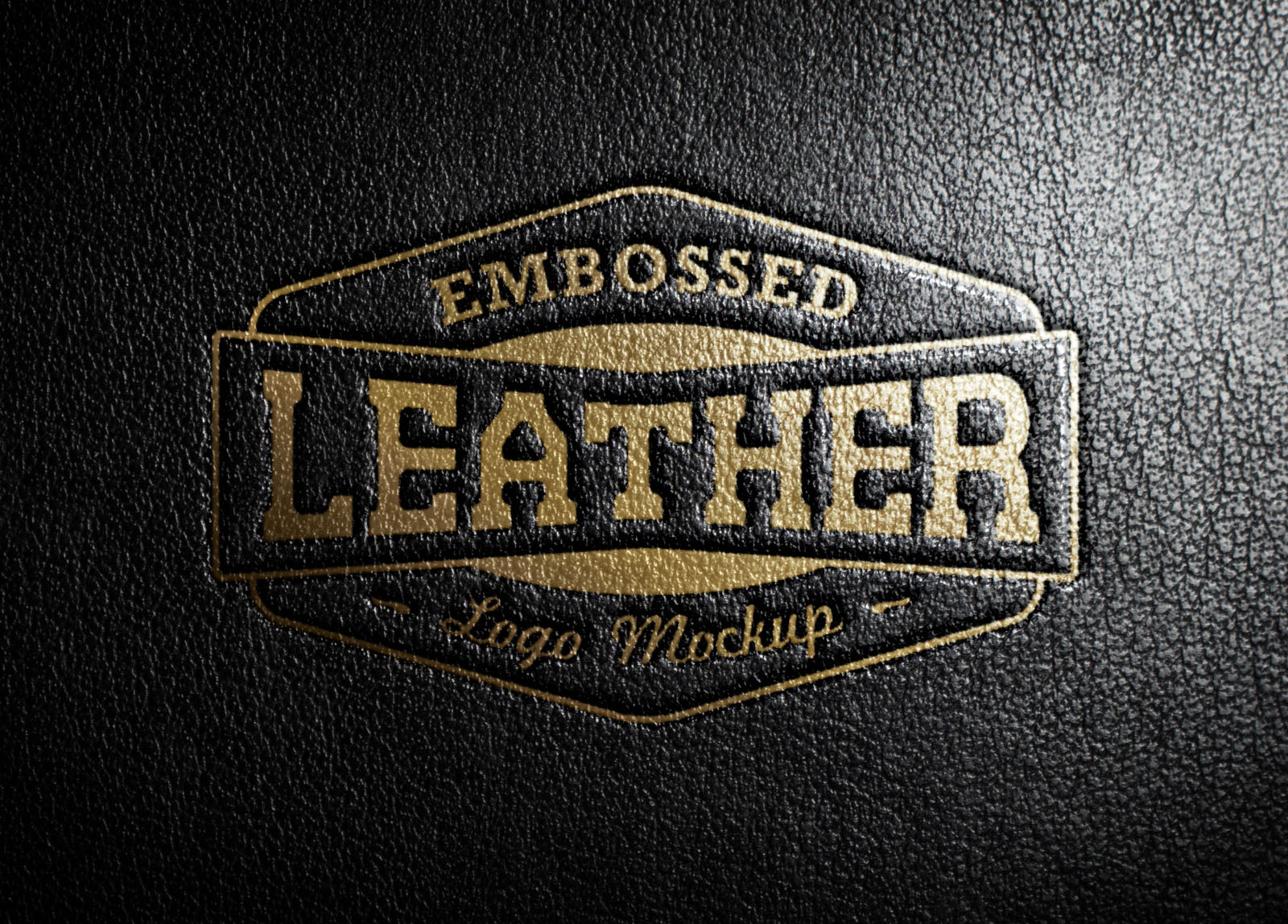 Embossed Leather Stamp Logo Mockup
