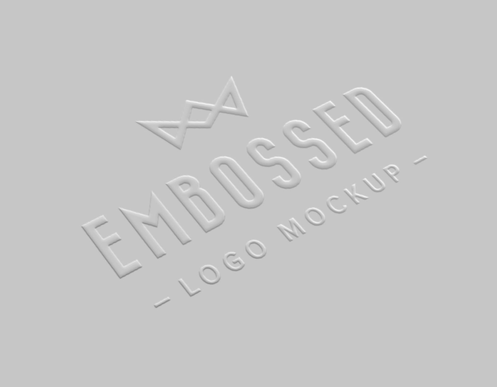 Embossed Realistic Paper Logo Mockup
