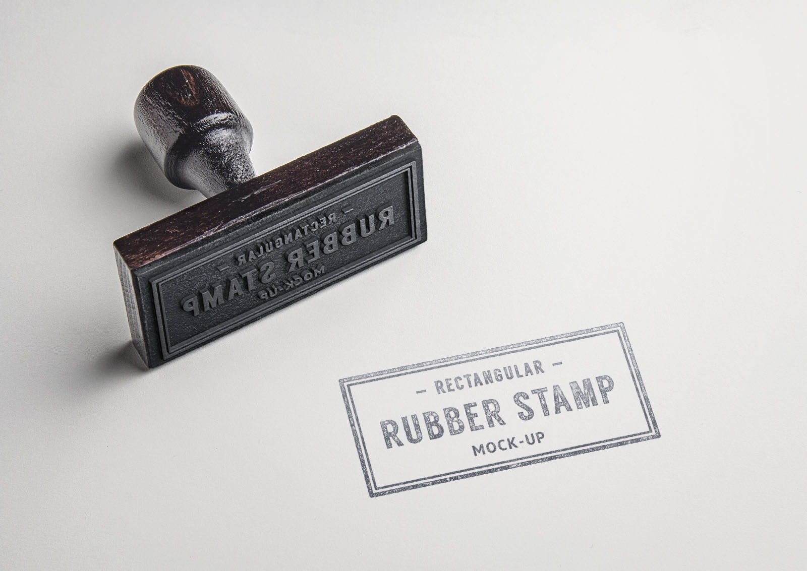 Rectangle Rubber Stamp Mockup