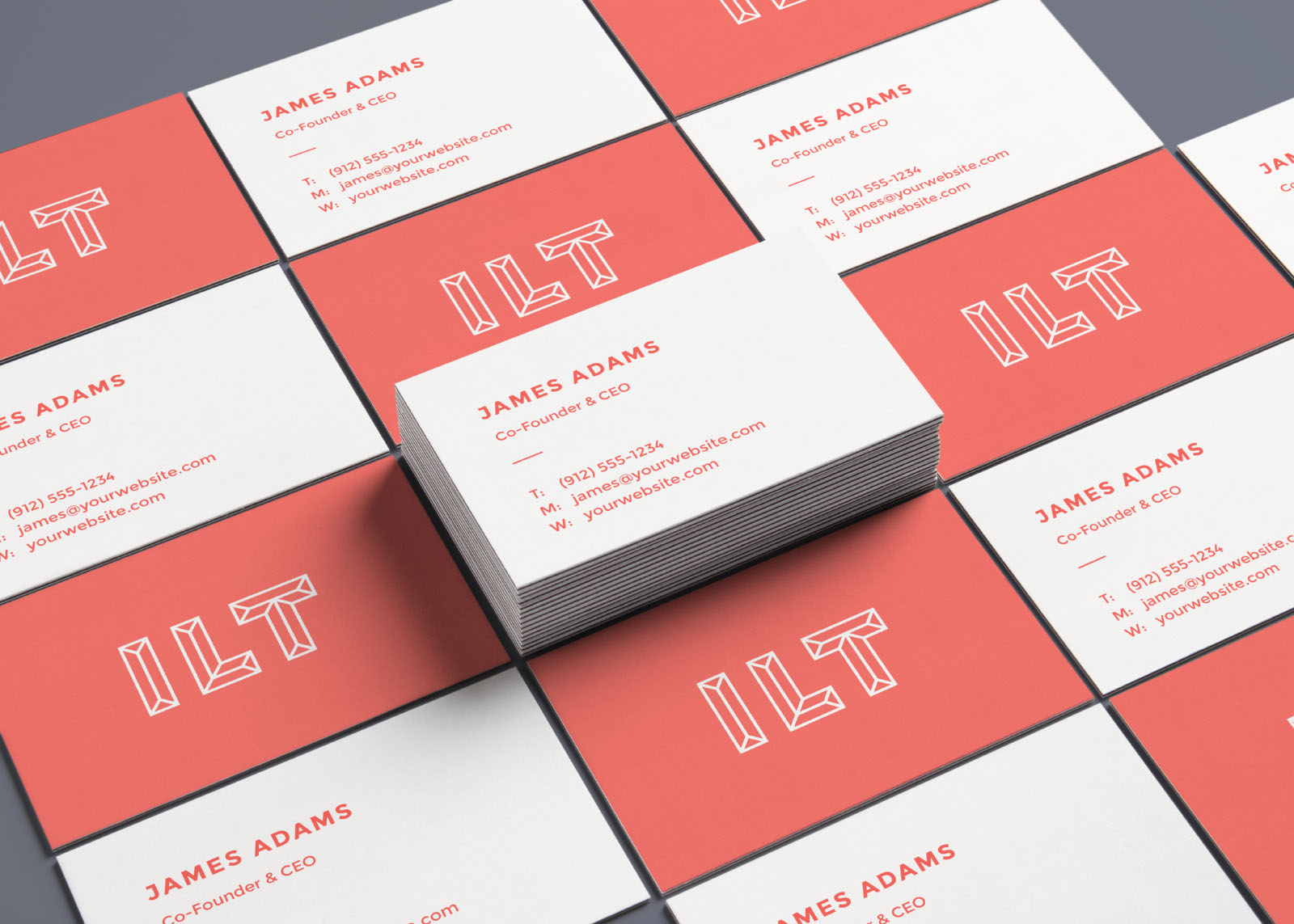 Business Card Mockup Perspective Angle