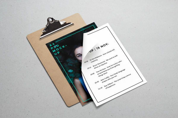 A4 Perspective Paper Mockup