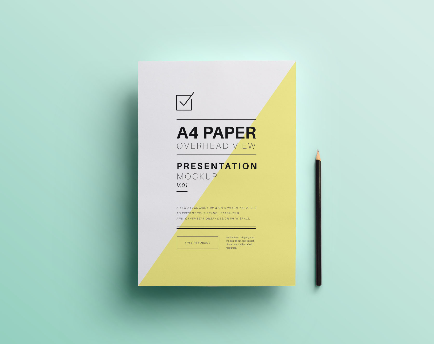 A4 Overhead Paper Photoshop Mockup