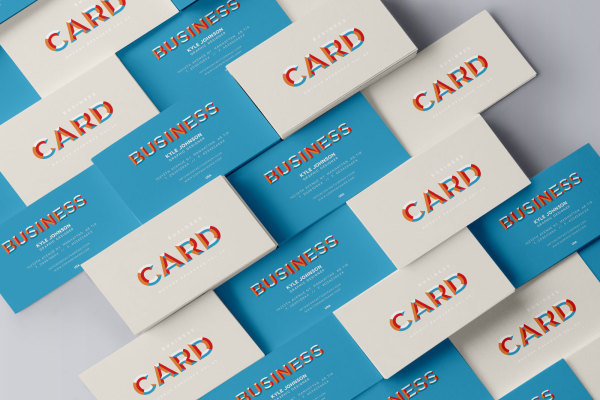 Multiple Stacked Business Card Mockup