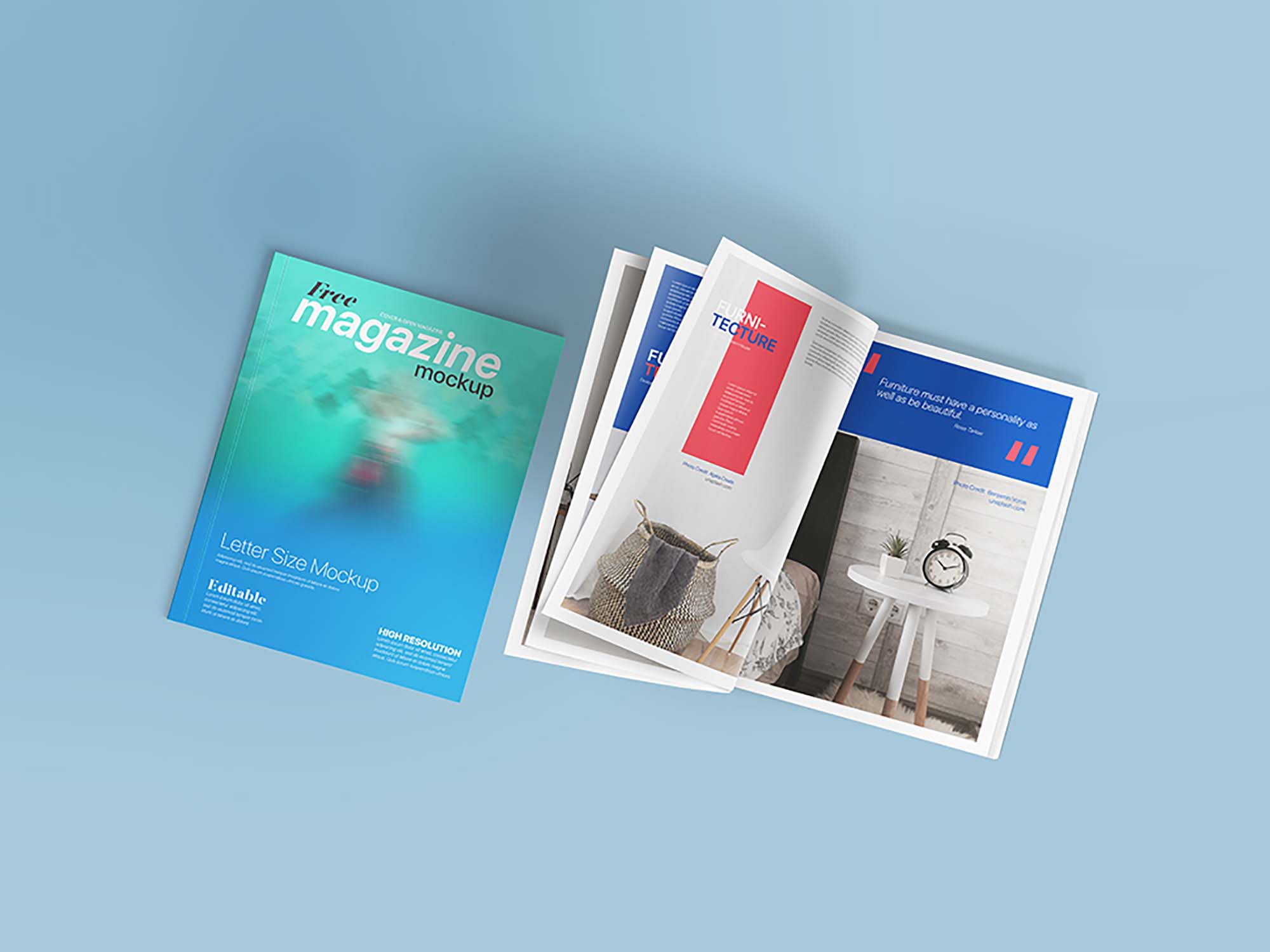 Letter Size Magazine Mockup  PSD  Free Download  iMockups Throughout Blank Magazine Template Psd