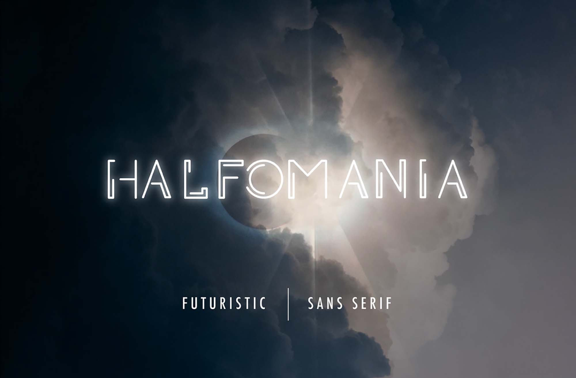 Halfomania Futuristic Display Font