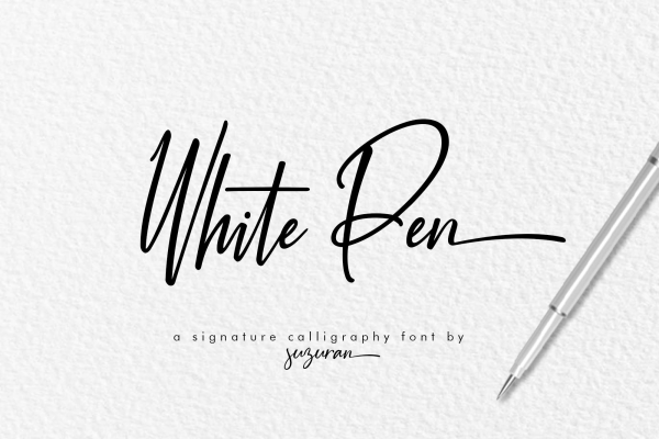 White Pen Script Font