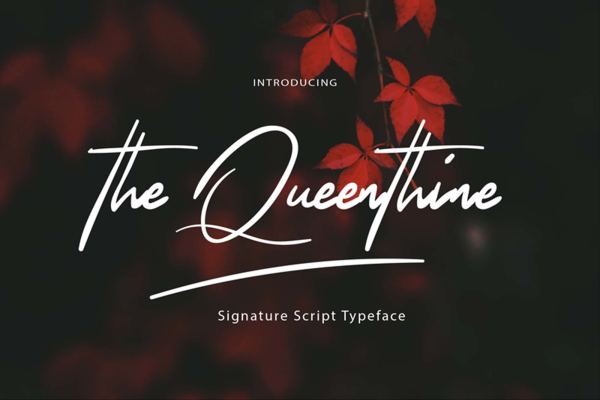 The Queenthine Signature Font