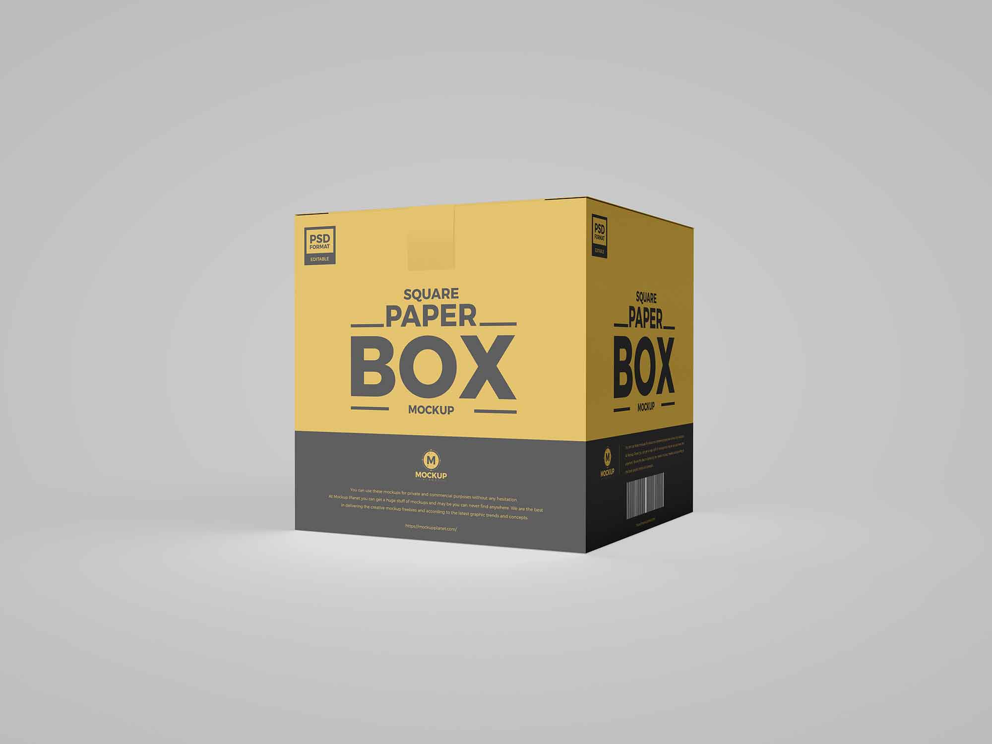 Square Paper Product Box Mockup