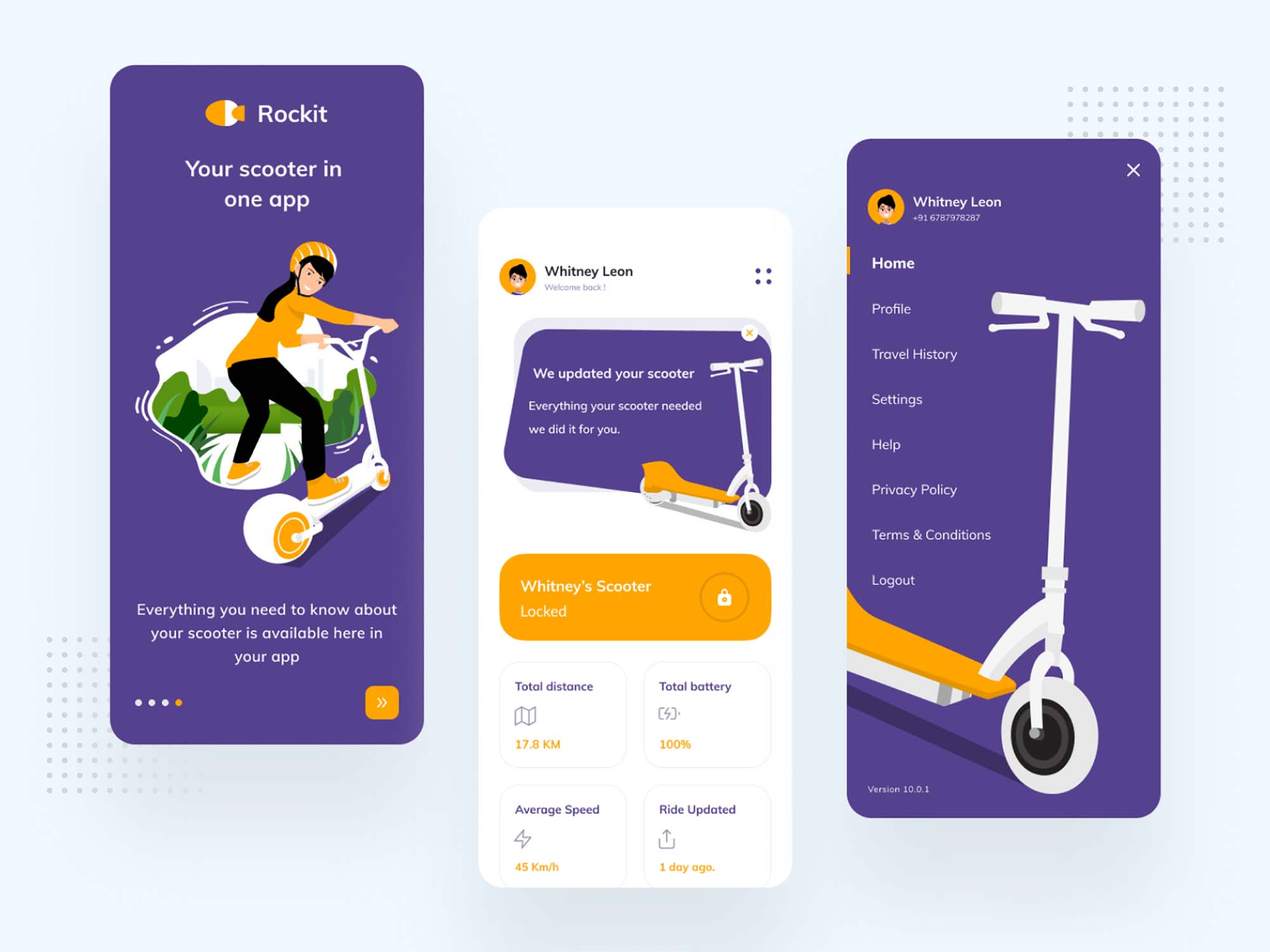 E-Scooter App Dashboard Template