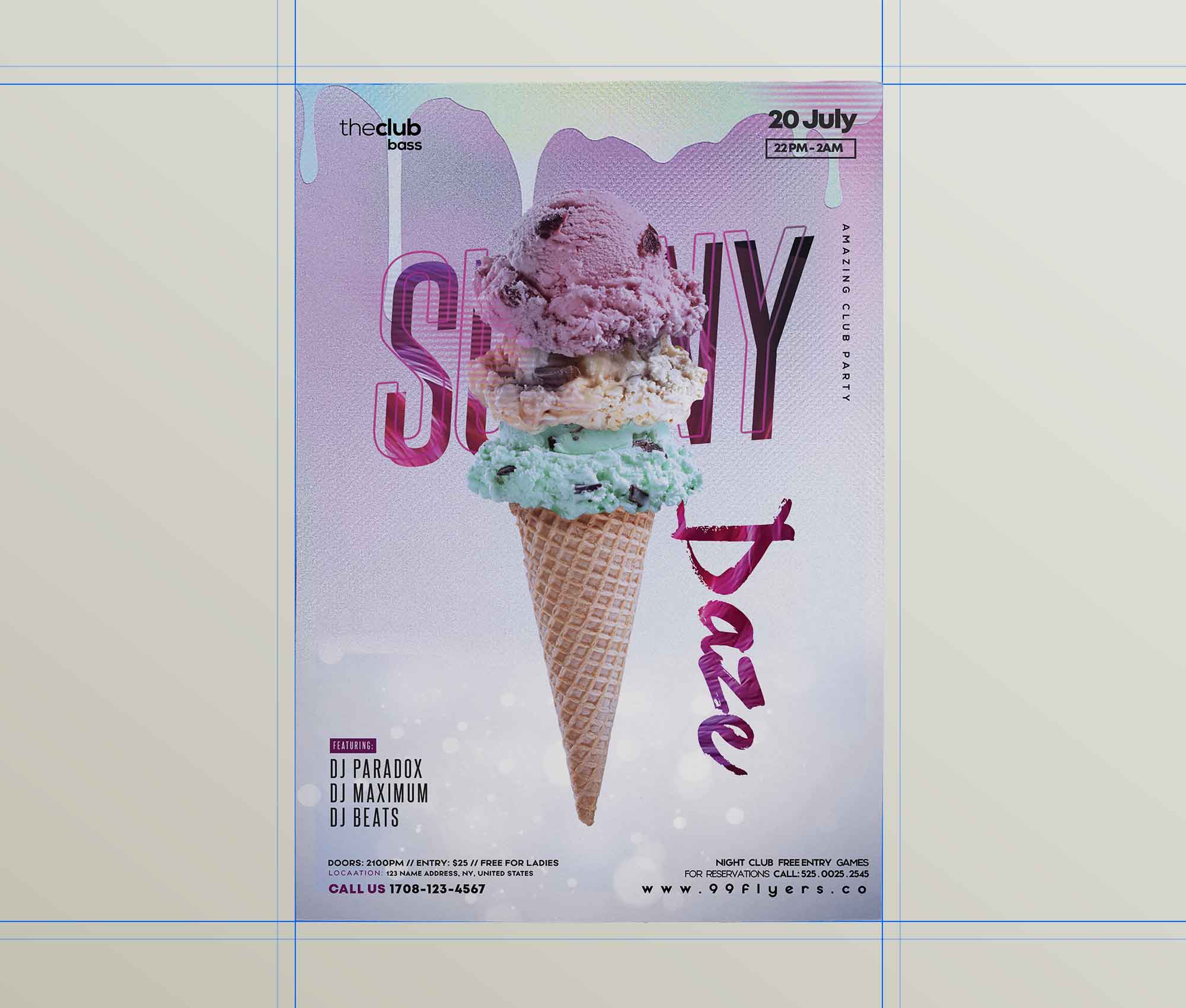 Ice Cream Flyer Template  PSD  Free Download  iMockups For Ice Cream Party Flyer Template