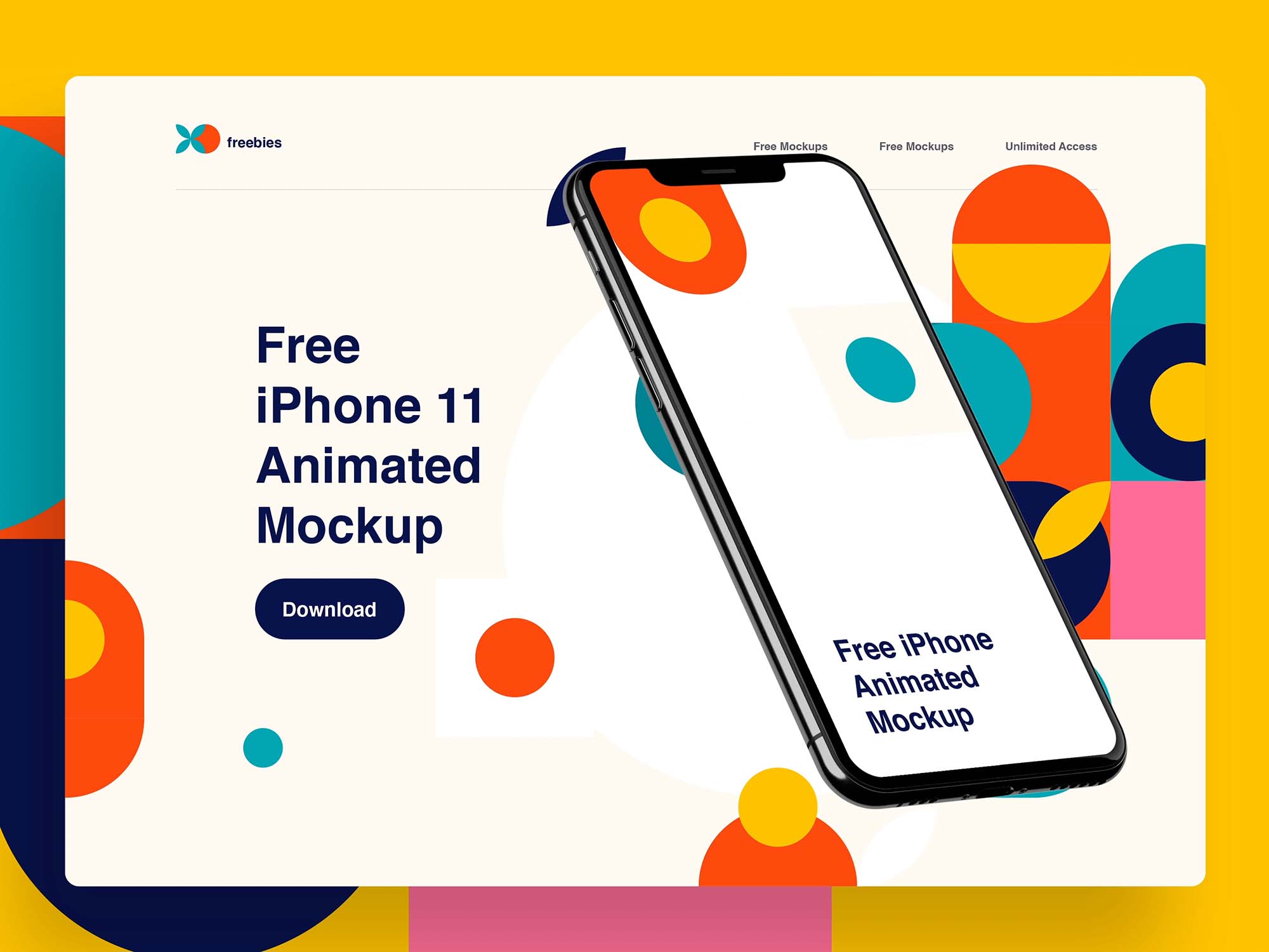 iPhone 11 Pro Creative Animation Mockup | PSD | Free Download | iMockups