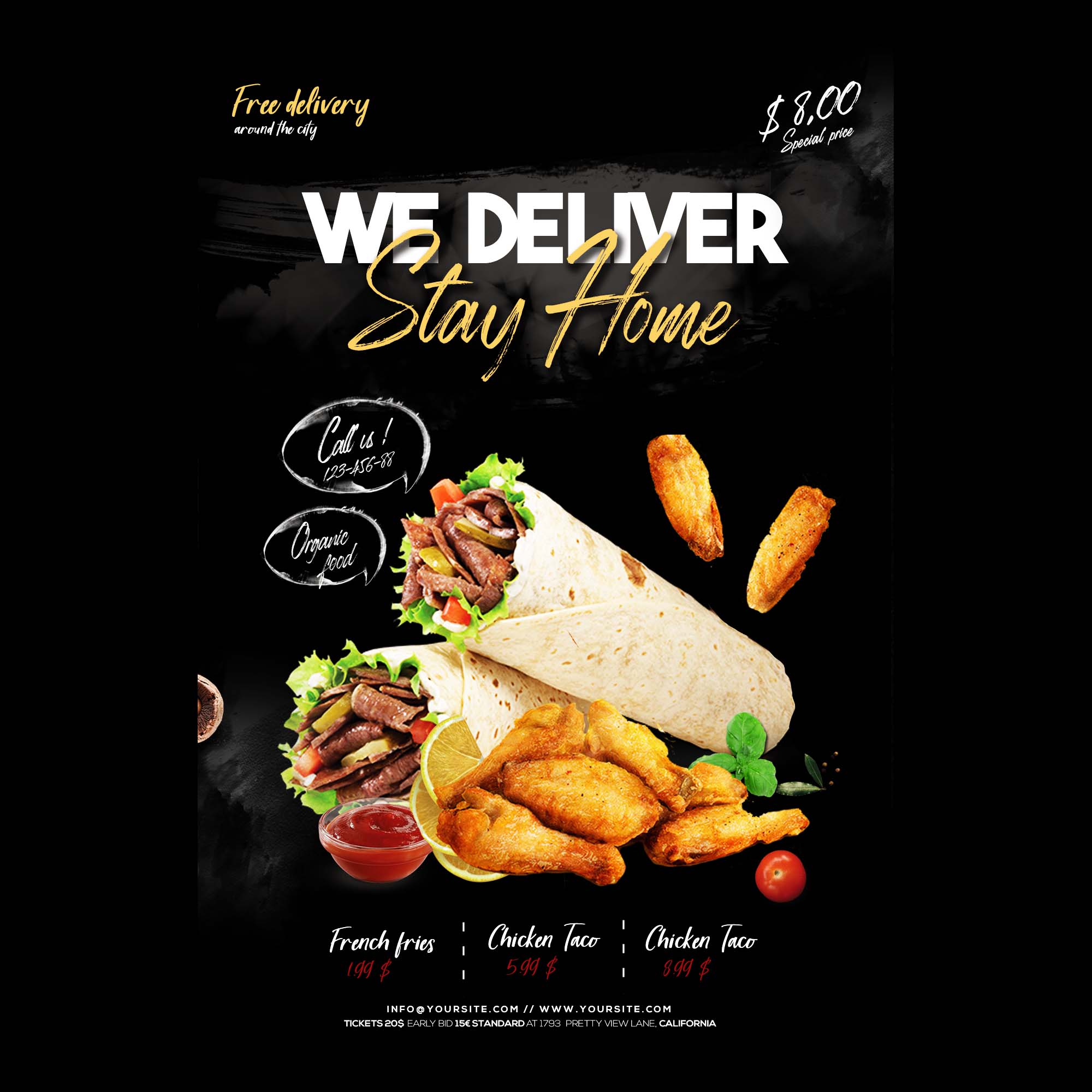 Home Delivery Food Flyer Template PSD Free Download IMockups