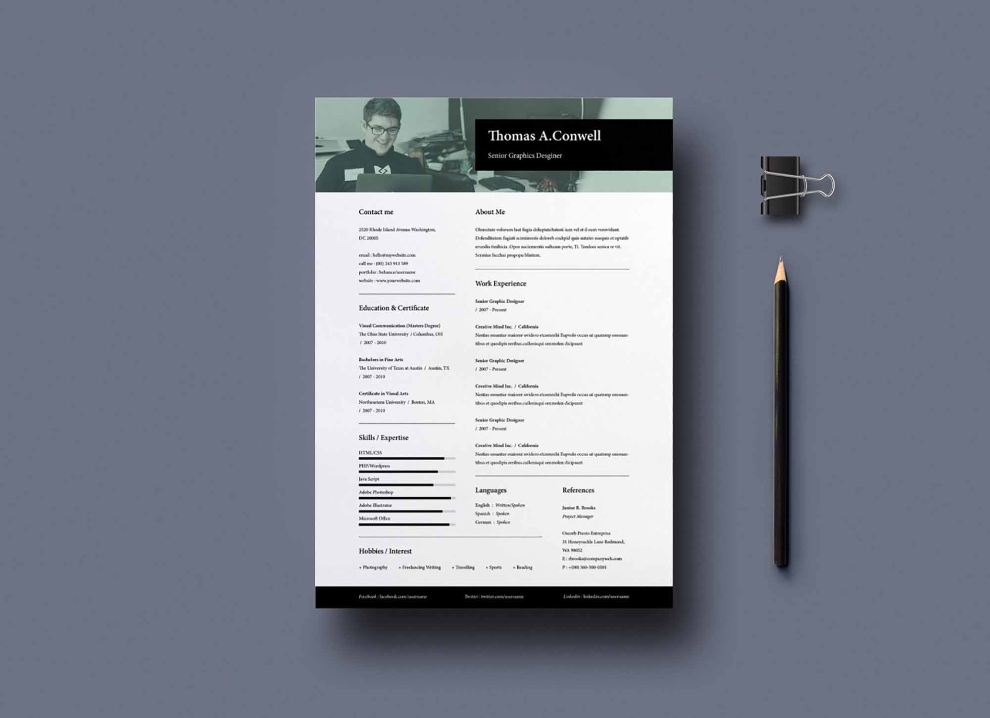 A4 and US Resume Template