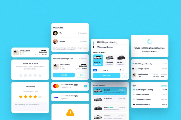 Taxi Booking UI Components Template