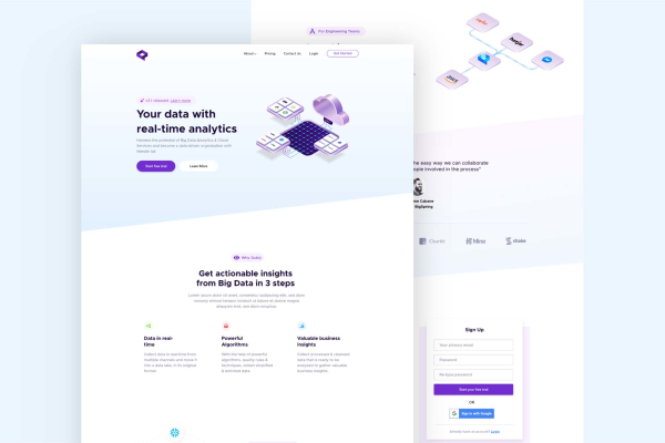 Qubly Data Analytics Landing Page Template