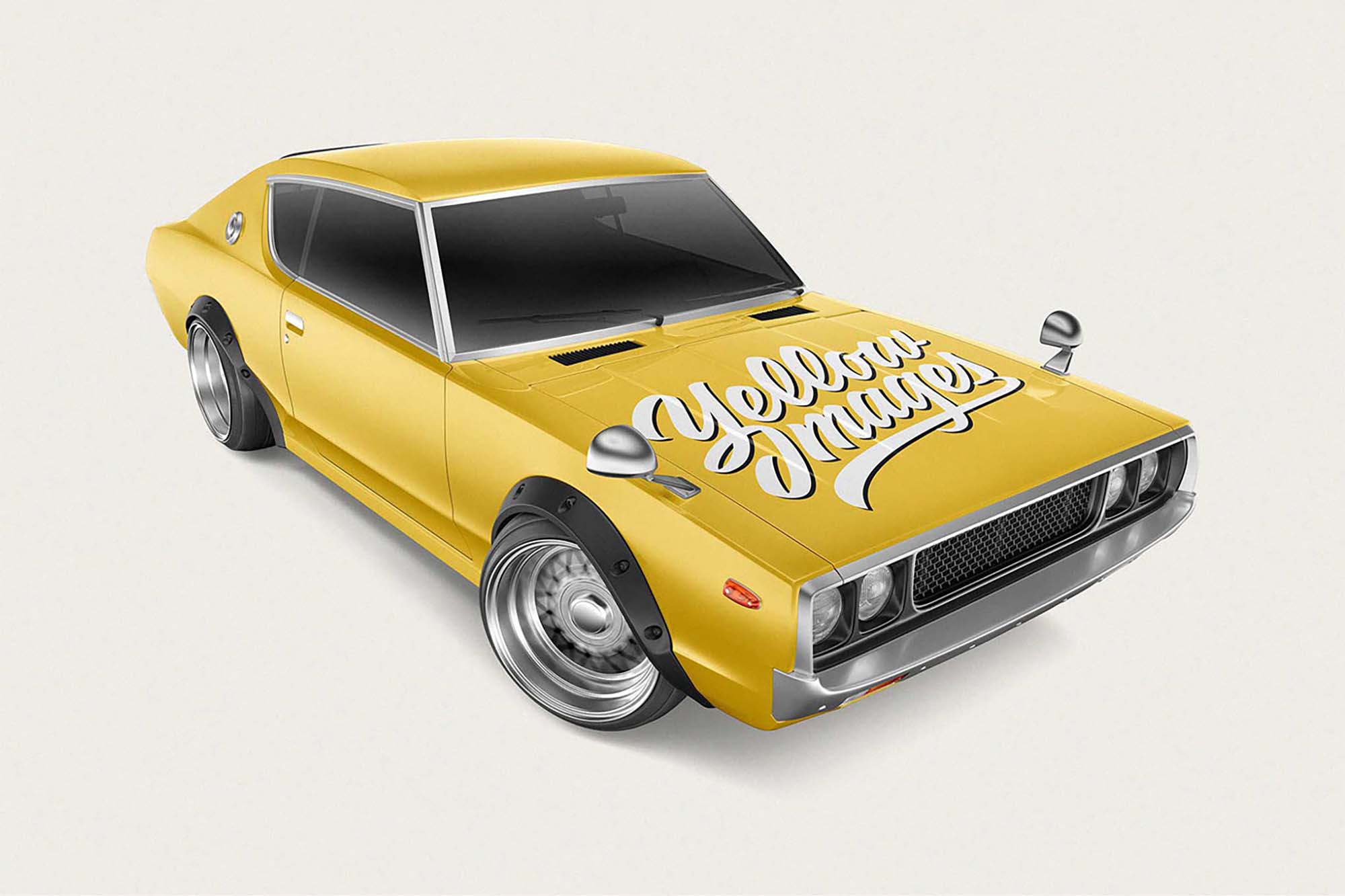 Download Retro Sport Car Mockup Free By Yellow Images PSD Mockup Templates