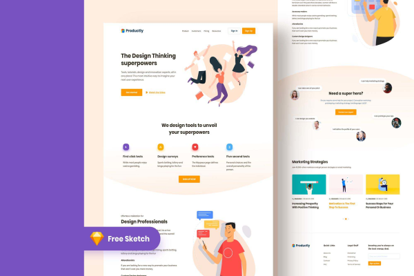 Productly Landing page Template