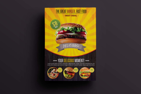 A4 Fast Food Flyer Template