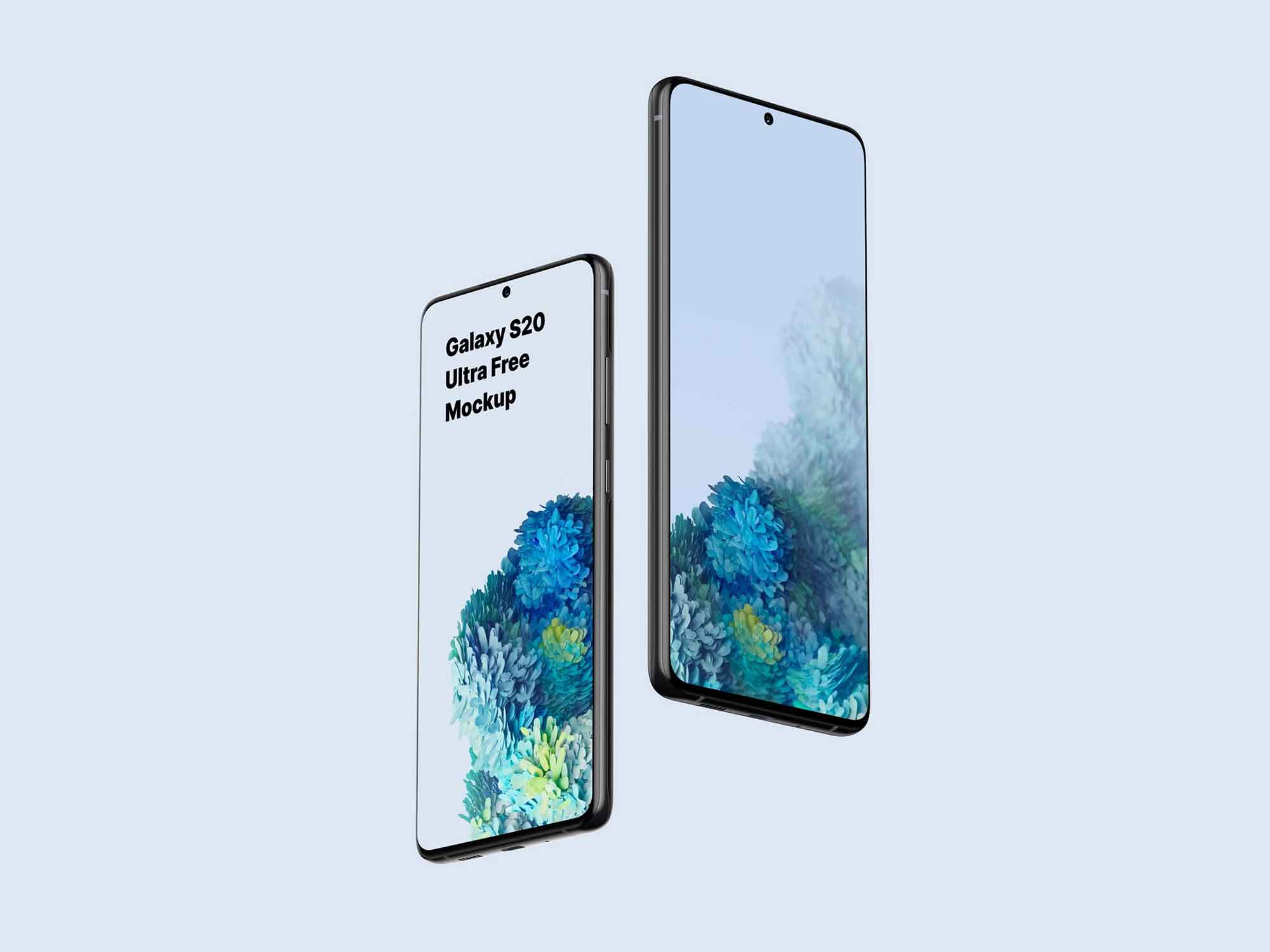 Two Phones Galaxy S20 Ultra PSD Mockup (Free)