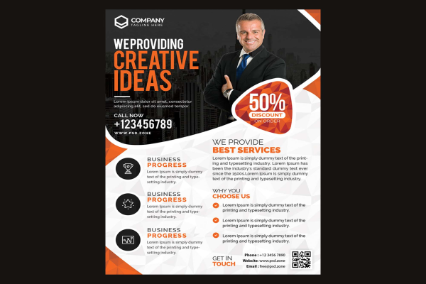 4 Color Corporate Business Flyer Template