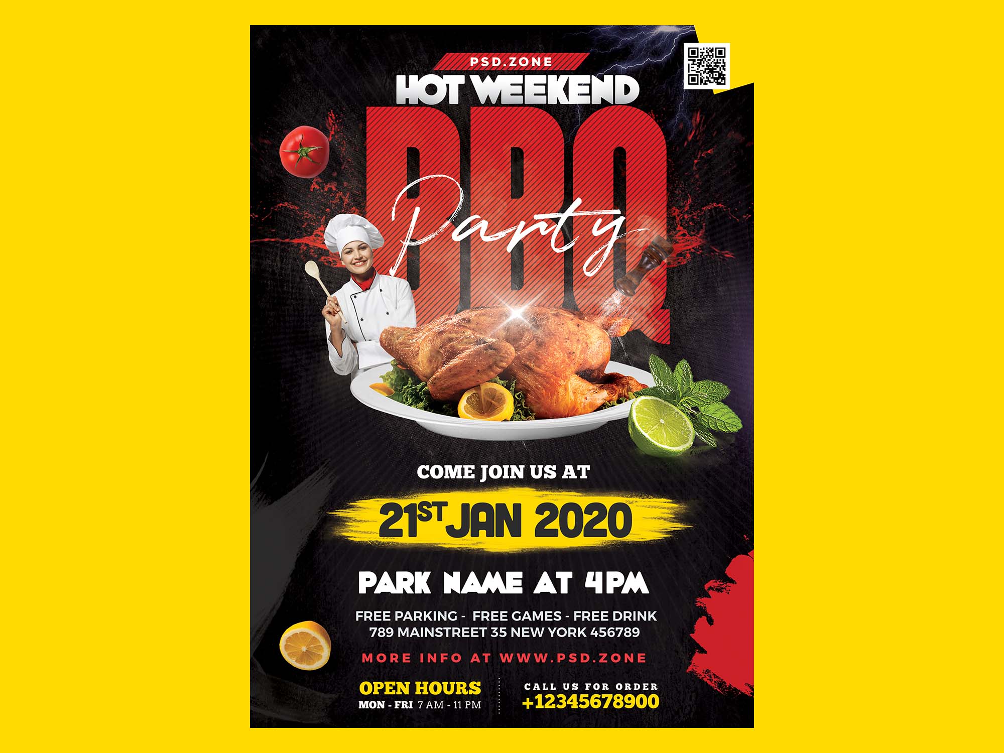 BBQ Party Flyer Template  PSD  Free Download  iMockups Pertaining To Free Bbq Flyer Template