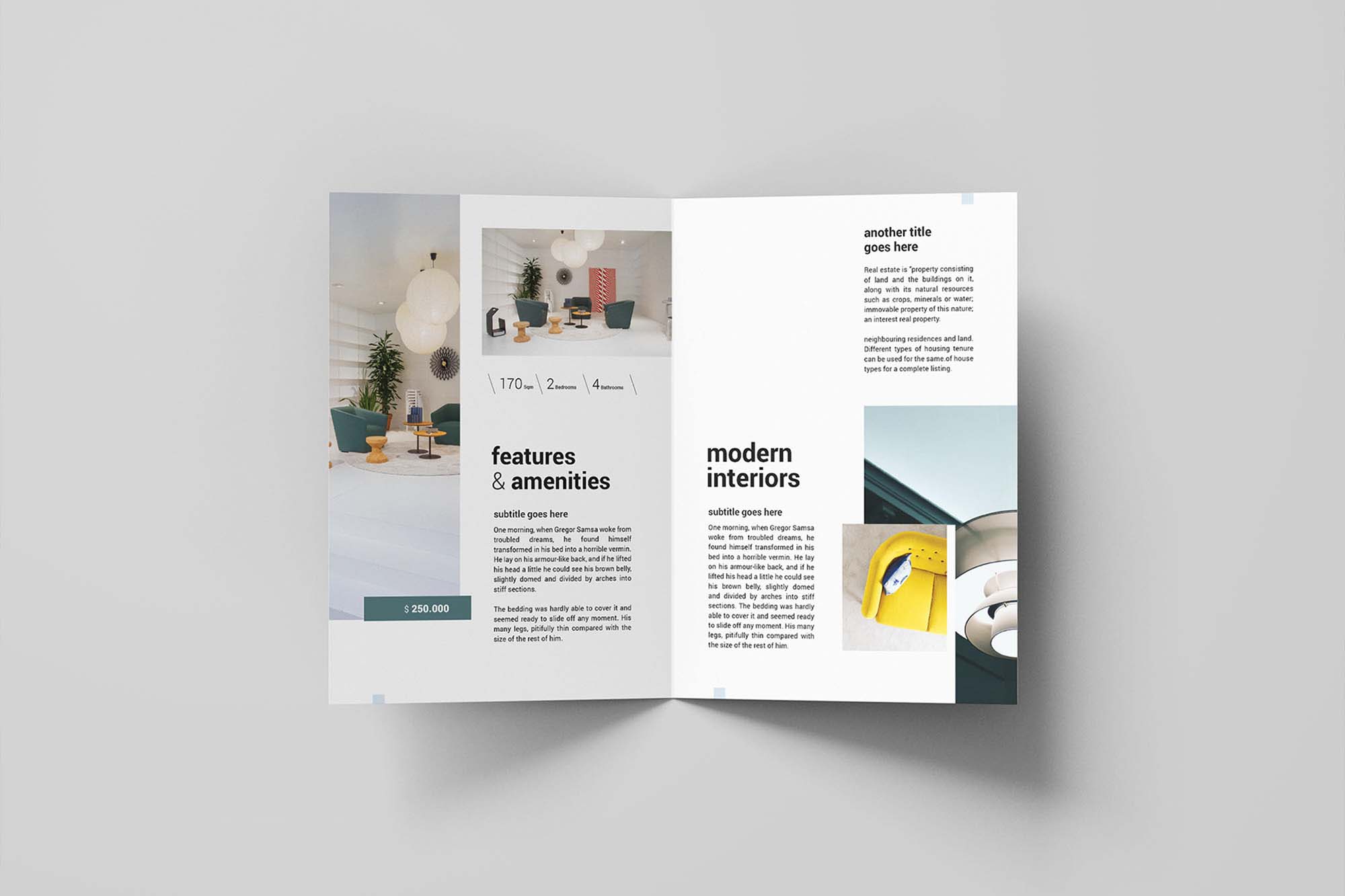 A4 Real Estate Bifold Brochure Template, AI, SVG, Vector, Free Download