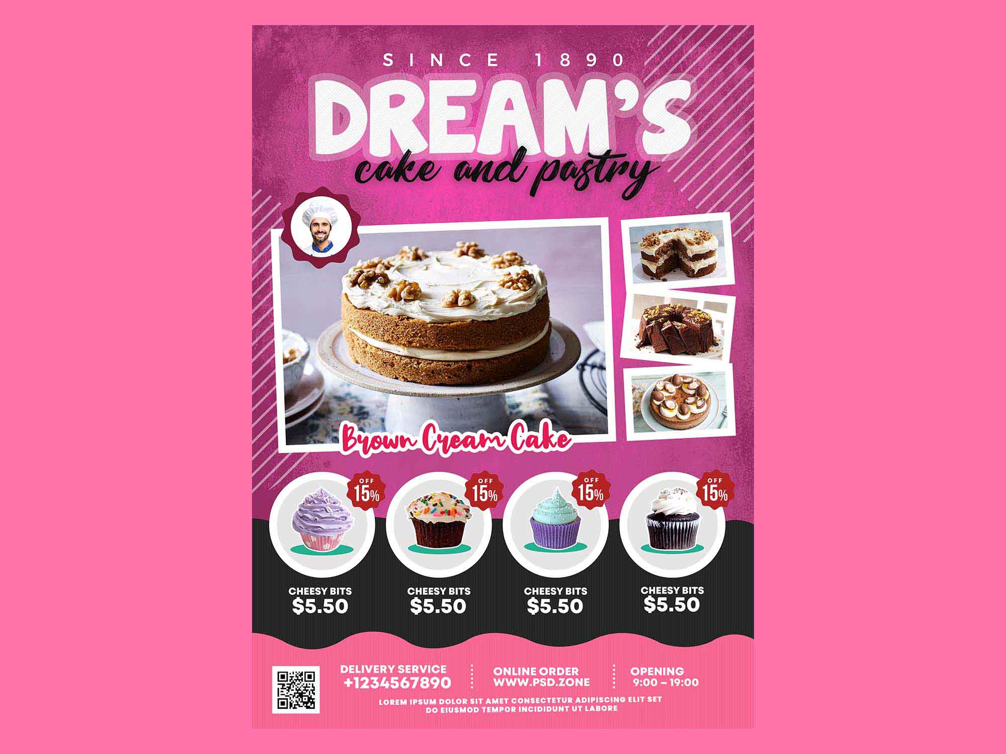 Cake and Pastry Flyer Template