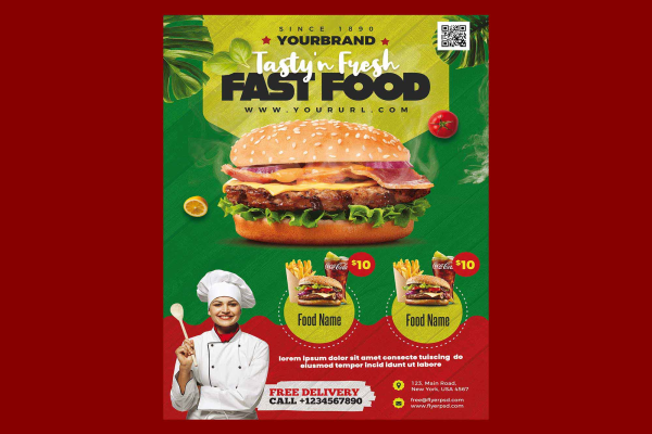 Fast Food Restaurant Menu Flyer Template
