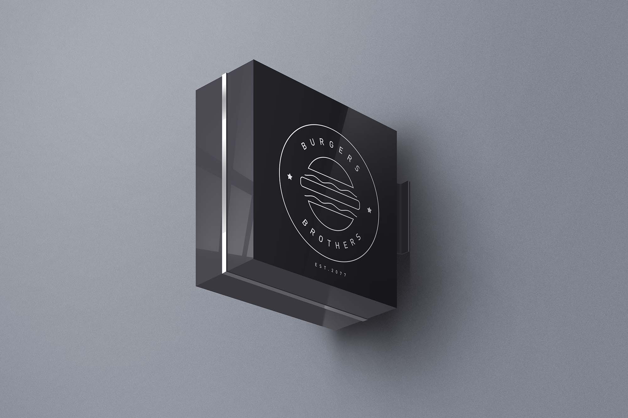 Branding Wall Sign Mockup