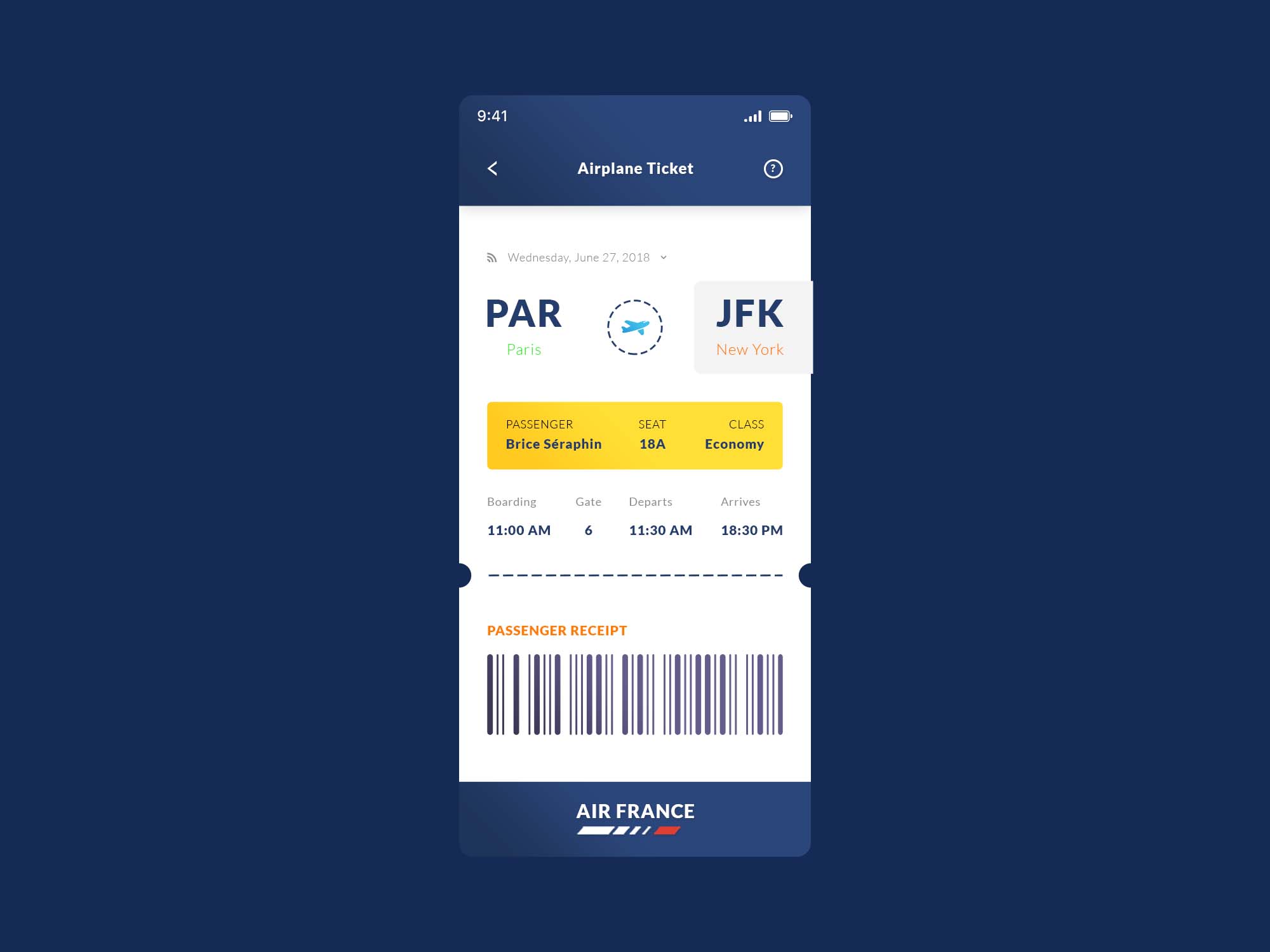 Airplane Ticket App Template