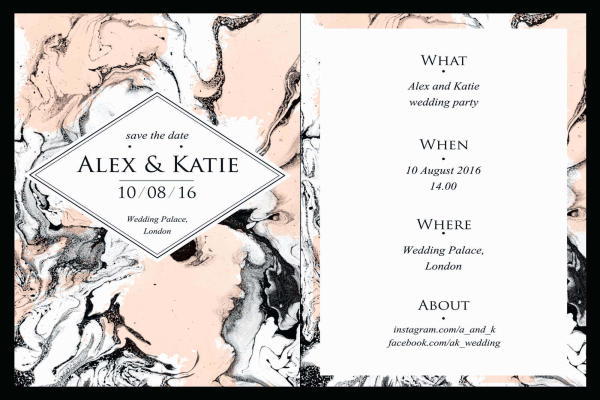 Two-Sided Wedding Invitation Template