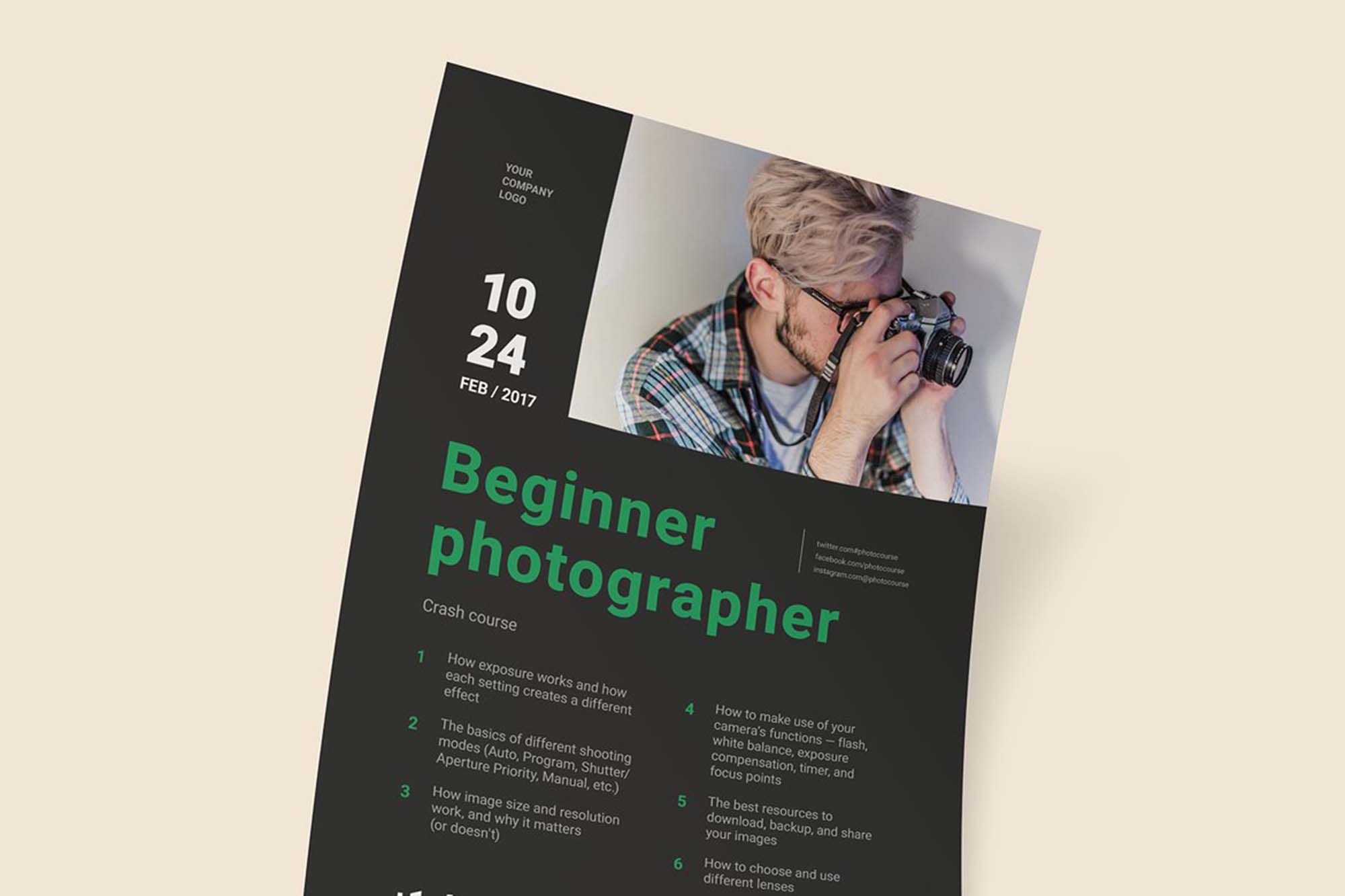 Beginner Photographer Poster Template