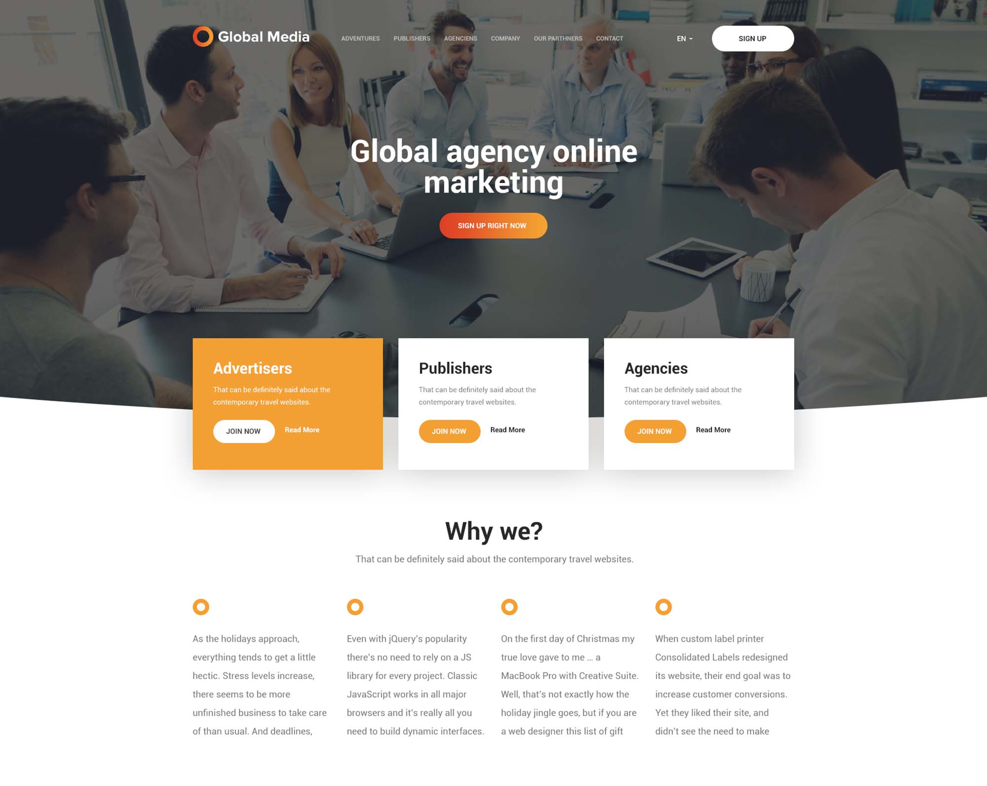 Global Media Website Template