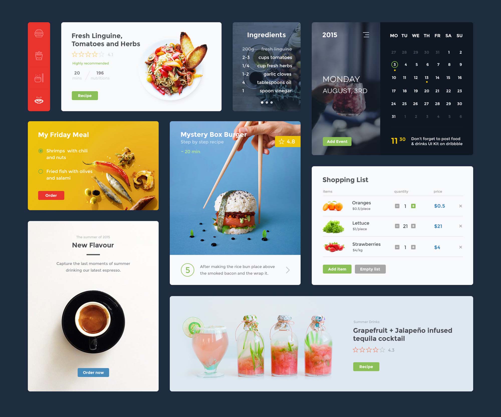 Food and Drink UI Kit Template