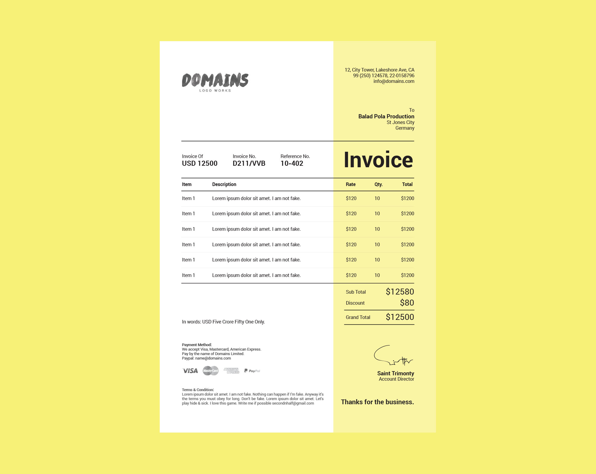 Two Invoice Templates