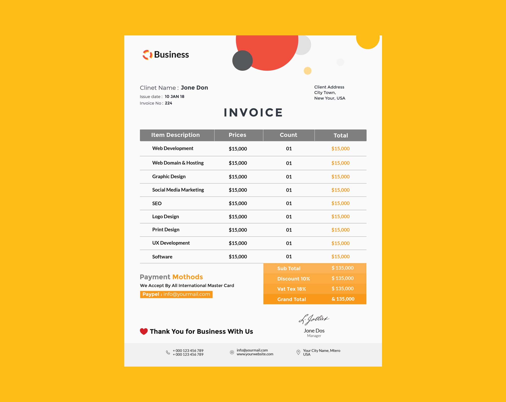 Branded Invoice Template