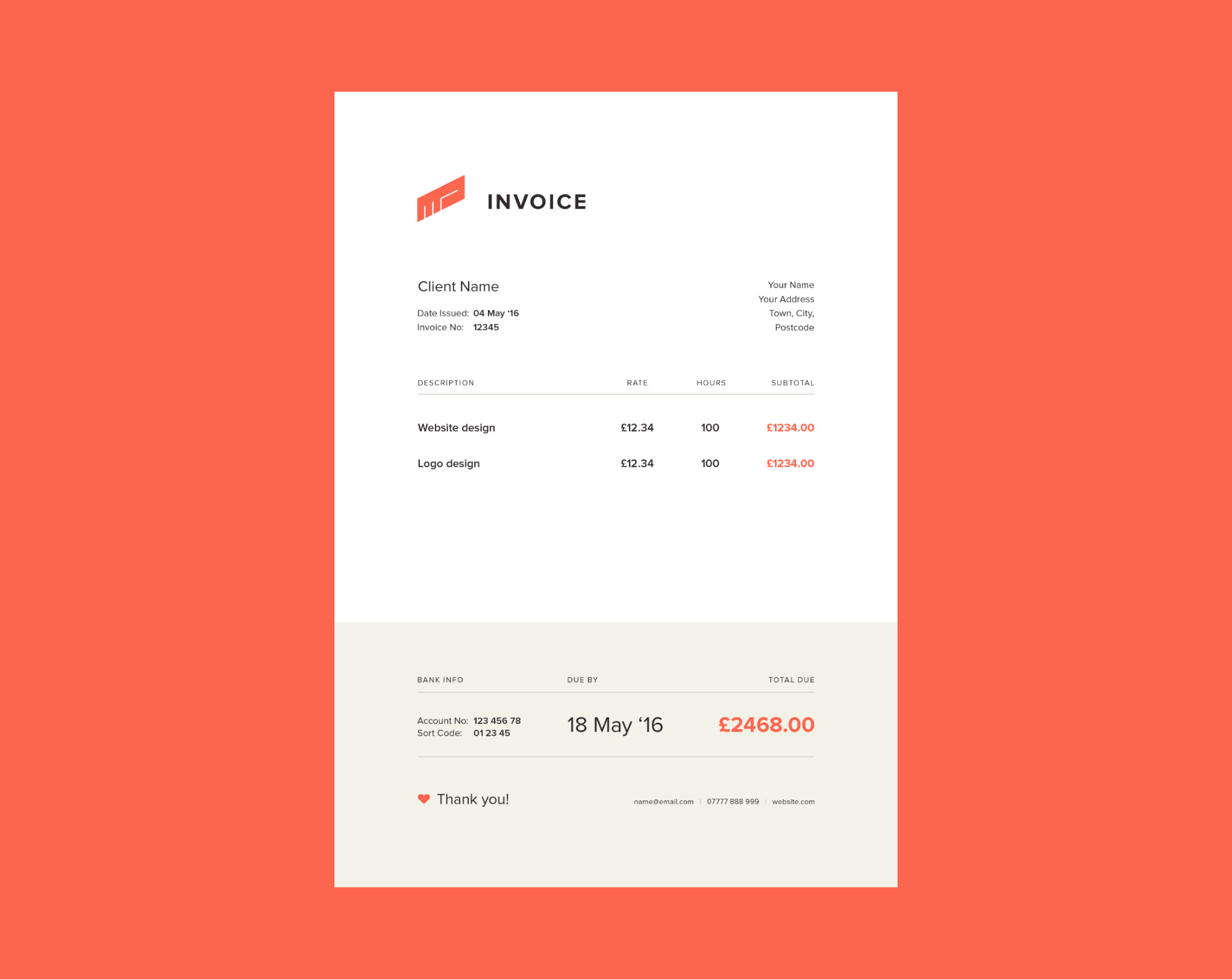 Simple Invoice Template AI, SVG, Vector Free Download iMockups