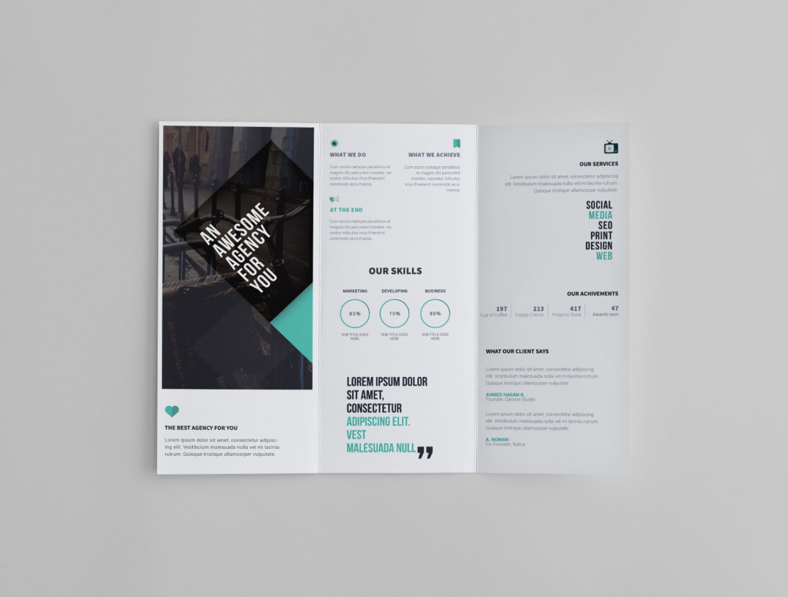 Trifold Brochure Template  PSD  Free Download  iMockups In Illustrator Brochure Templates Free Download