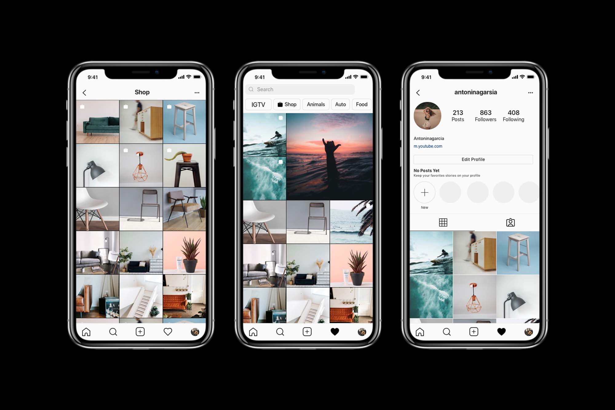 Instagram Mockup 2020 PSD Sketch Figma PSD Free Download 