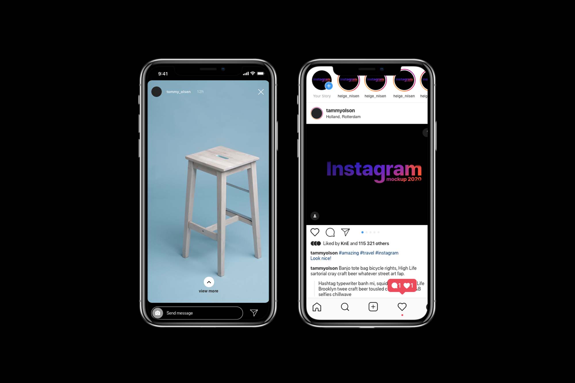 Download Instagram Mockup 2020 PSD, Sketch, Figma (Free) by Code Market